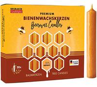 BRUBAKER 200 Pack Tree Candles 10% Beeswax Christmas Candles Pyramid Candles Honey-Yellow