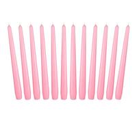 BRUBAKER 24 cm Tapered Candles for Candlesticks and Holders - Long, Drip-Free Decorative Tapers with Long Burning Time - Taper Candle Set - 12 Pieces, Pink
