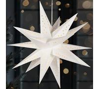 BRUBAKER 3D Christmas Star for Indoors - 24.4 inches (60 cm) XXL Glow Star - Battery Operated with Timer - Hanging LED Star - Advent Paper Star for Window and Christmas Decoration - White