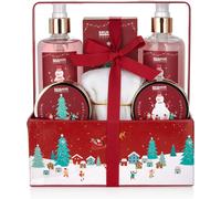BRUBAKER 6 Pcs. Body Care Gift Set Berry Bath Set Christmas in Giftbox + Towel