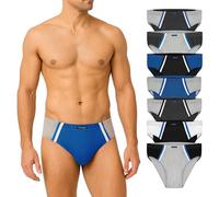 BRUBAKER 7-pack Men's Sports Briefs - Coloured Cotton Briefs - Retro Underpants without Opening - Men's Underwear for Everyday Wear and Sports - Colour Mix Blue, Black, Grey, White - Size XXL