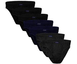 BRUBAKER 7-Pack Men's Underwear Briefs Classic Slip Underpants 3x Black / 2x Anthracite / 2x Dark Blue Size M