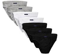 BRUBAKER 7-Pack Men's Underwear Briefs Classic Slip Underpants Color Mix: 3x Black, 2x White, 2x Grey Size M