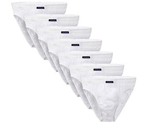 BRUBAKER 7-Pack Men's Underwear Briefs Classic Slip Underpants White Size XXL