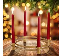 BRUBAKER Advent Wreath Made of Metal in Ring Design Gold - 11.8 inches (30 cm) Candle Holder for 4 Candles - Advent Candle Holder for Stick Candles with 0.9 inch (2.2 cm) Diameter for Christmas