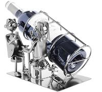 BRUBAKER Bottle Holder for Two - Metal Sculpture - Wine Rack Decor - Tabletop - in ift Card