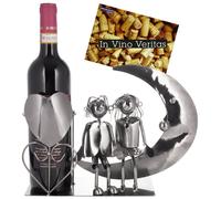 BRUBAKER Bottle Holder metal Decoration Useful Handcrafted Couple And Moon