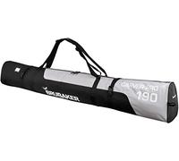BRUBAKER CarverPro XP - Ski Bag with Padded Shoulder Straps for 1 Pair of Skis + Poles + Boots + Helmet - Black Silver - 74 3/4 Inches / 190 Cm
