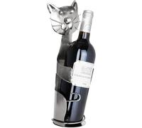BRUBAKER Cat Wine Bottle Stand Holder Rack Pet Lovers + Greeting Card