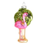 BRUBAKER Christmas Bauble - Hand Painted Blown Glass Christmas Tree Decoration Figurines Crazy Deco Pendant - Tree Ball - Flamingo