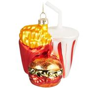 BRUBAKER Christmas Bauble - Hand Painted Blown Glass Christmas Tree Decoration Figurines Crazy Deco Pendant - Tree Ball - Fast Food