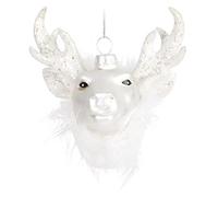 BRUBAKER Christmas Bauble - Hand Painted Blown Glass Christmas Tree Decoration Figurines Crazy Deco Pendant - Tree Ball - Stag Head