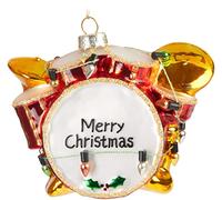 BRUBAKER Christmas Bauble - Hand Painted Blown Glass Christmas Tree Decoration Figurines Crazy Deco Pendant - Tree Ball - Drums