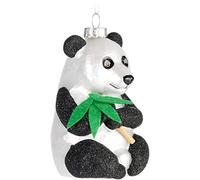 BRUBAKER Christmas Bauble - Hand Painted Blown Glass Christmas Tree Decoration Figurines Crazy Deco Pendant - Tree Ball - Panda bear