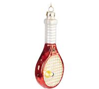 BRUBAKER Christmas Bauble - Hand Painted Blown Glass Christmas Tree Decoration Figurines Crazy Deco Pendant - Tree Ball - Tennis racket