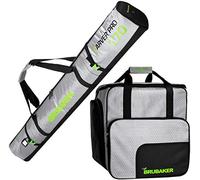 BRUBAKER Combo Set CarverTec Pro - Ski Bag and Ski Boot Bag for 1 Pair of Skis + Poles + Boots + Helmet - Silver Green - 66 7/8 Inches / 170 Cm