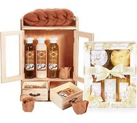 BRUBAKER Cosmetics 2 in 1 Beauty Care Set - Large 15-piece Wellness Set - Women Shower and Bath Set - Beauty Gift Set with Deco Wooden Cabinet for Girlfriend or Wife - Vanilla Rose Mint