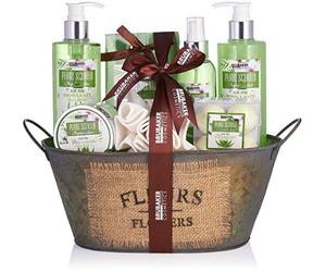 BRUBAKER Cosmetics Bath and Shower Set Aloe Vera - 11-Piece Gift Set in Vintage Bathtub