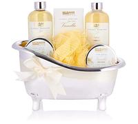 BRUBAKER Cosmetics Bath and Shower Set Vanilla - 7-piece Gift Set in Decorative Tub