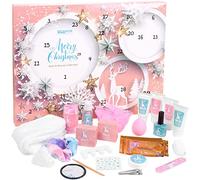 BRUBAKER Cosmetics Beauty Advent Calendar - XXL Wellness Christmas Calendar for Women and Girls - 24 x Body Care Products & Spa Accessories - Stars and Snowflakes Pink