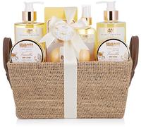 BRUBAKER Cosmetics 'Vanilla Rose Mint' 9-Pieces Bath Gift Set in Trug Crate
