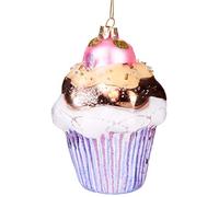 BRUBAKER Cupcake - Hand-Painted Glass Christmas Bauble - Mouthblown Christmas Tree Decoration Figures Funny Decoration Pendant Tree Ball - 5.1 inches (13 cm)