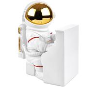 BRUBAKER Decorative Figure Astronaut Piano Player - 6.3 inches (16 cm) Spaceman Space Figure with Piano and Chrome Plated Helmet - Hand Painted Modern Statue for Musicians - Gold and White