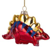 BRUBAKER Dinosaur Red - Hand-Painted Glass Christmas Bauble - Mouthblown Christmas Tree Ornaments Figures Funny Decoration Pendant Tree Ball - 4.5 inches (11.5 cm)
