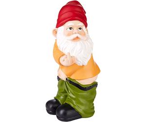 BRUBAKER Garden Gnome Middle Finger - Rude Gnome with Bare Bottom - Funny Garden Ornaments - Weatherproof Decoration for Garden Camping and Outdoor - 9.5 inches tall