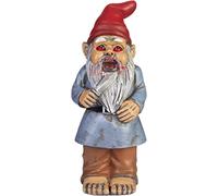 BRUBAKER Garden Gnome Zombie - Creepy Gnome with Knife and Blood - Funny Halloween Garden Figurine - Weatherproof for Camping and Garden - Horror Decoration for Outdoors - 9.5 inches tall