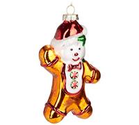 BRUBAKER Gingerbread Man with Christmas Hat - Hand-Painted Glass Christmas Bauble - Mouth-Blown Christmas Tree Decoration Figures Funny Decoration Pendant Tree Ball - 5.0 Inches (12.7 cm)