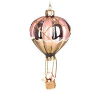 BRUBAKER Hot-Air Balloon Light Pink - Hand-Painted Glass Christmas Bauble - Mouth-Blown Christmas Tree Decoration Figures Funny Decoration Pendant Tree Ball - 5.5 Inches (14 cm)