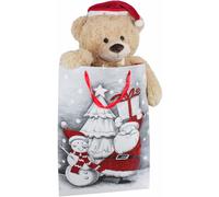 BRUBAKER Huge X-Mas Teddy Bear 40" with Santa Claus Hat in Christmas Gift Bag