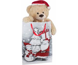 BRUBAKER Huge X-Mas Teddy Bear 40" with Santa Claus Hat in Christmas Gift Bag