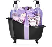 BRUBAKER Lavender Vanilla Love Bath Set with Black Tub (9 Pcs.)