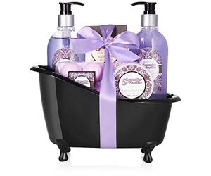 BRUBAKER Lavender Vanilla Love Bath Set with Black Tub (9 Pcs.)