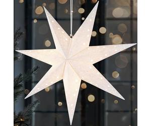 BRUBAKER LED Christmas Star - 23.6 Inches (60 Cm) Paper Star with 7 Tips - 3D Advent Star - Battery Powered, Hanging and Illuminated - Window Deco Light