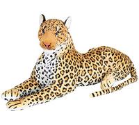 BRUBAKER Leopard Soft Toy 43 inches (110 cm) Lying - XL Plush Cuddly Toy - Big Cat Brown