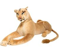 BRUBAKER Lioness Soft Toy 43 inches (110 cm) Lying - XL Soft Toy - Big Cat Lion Brown