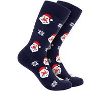 BRUBAKER Men's Christmas Socks - Christmas Motif Father Christmas - Colourful Cuddly Socks for the Christmas Season - Men Funny Crew Socks Gift Christmas