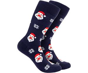 BRUBAKER Men's Christmas Socks - Christmas Motif Father Christmas - Colourful Cuddly Socks for the Christmas Season - Men Funny Crew Socks Gift Christmas