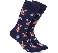 BRUBAKER Men's Christmas Socks - Festive Christmas Motif Socks - Colourful Cuddly Socks for the Christmas Season Cotton - Men's Crew Socks Gift Christmas - One Size EU 41-45