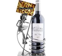 BRUBAKER Metal Wine Bottle Holder Fireman Firefighter on Ladder + Gift Card