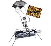 BRUBAKER Metal Wine Bottle Holder Parachute Jump Skydive + Gift Card