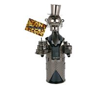 BRUBAKER Metal Wine Bottle Holder Table Top Happy Birthday + Gift Card