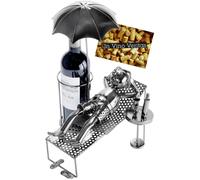 BRUBAKER Metal Wine Bottle Holder Vacationer Holidays Stand Rack + Gift Card