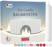 BRUBAKER Pack of 100 Wax Christmas Tree Candles - White