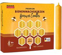 BRUBAKER Pack of 200 Christmas Tree Candles - 100% Beeswax | Pyramid Tapers - Festive Lights - Honey Yellow
