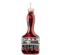 BRUBAKER Paintbrush Red - Handpainted Glass Christmas Bauble - 4.3 inches Tree Bauble Painter's Brush - Christmas Decoration for Painters and Decorators - Mouthblown Tree Decoration