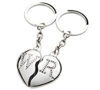 Brubaker partner pendant keychain, divided heart Silver Silver D + K